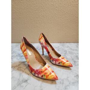 BCBGeneration Women's Multicolor Watercolor Patent Stiletto Pump Heels Size 8.5M